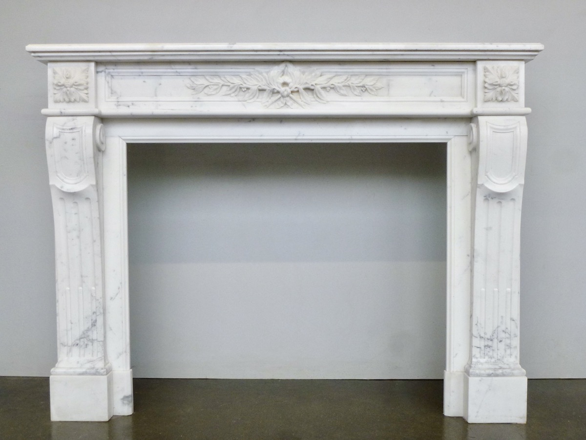 Antique fireplace  - White Marble - Louis XVI - XXth C.