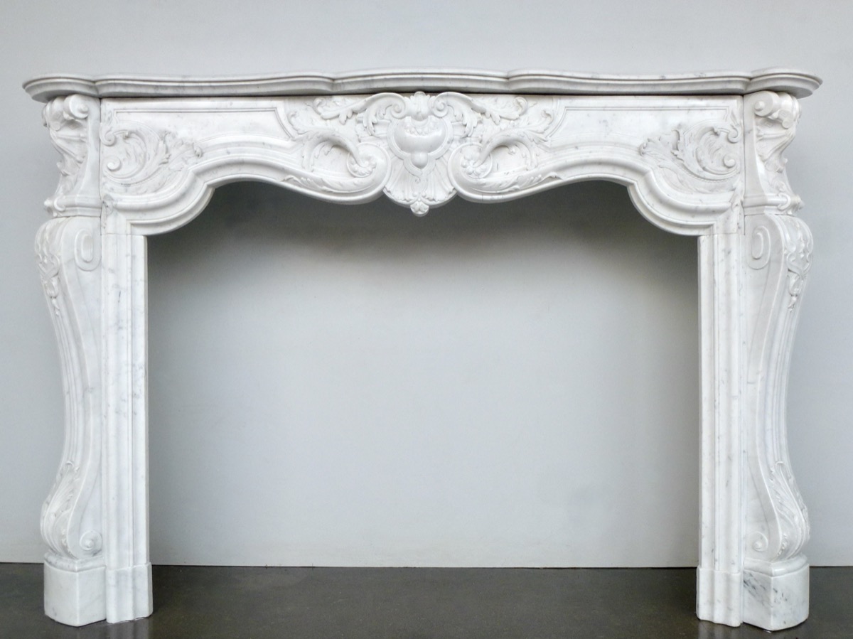 Antique fireplace  - White Marble - Régence - XIXth C.