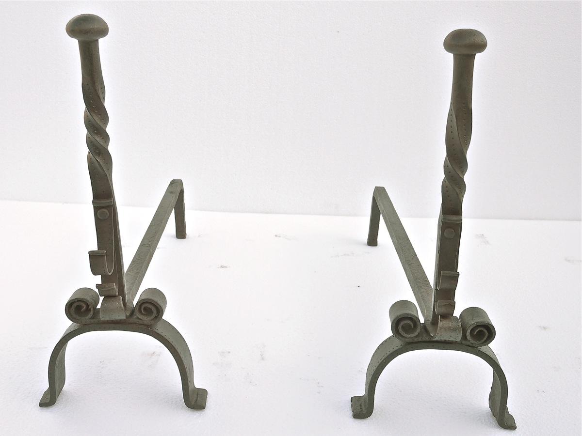 Antique andiron  - Wrought iron - Rustic country - XIXthC.