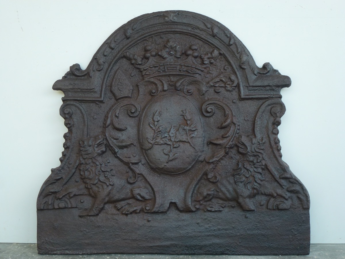 Plaque de cheminée en fonte aux armes de Louis XIII