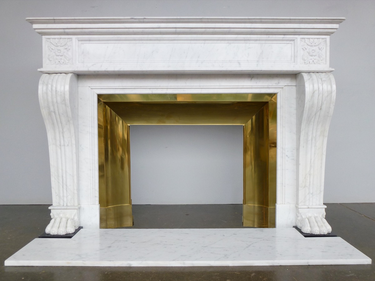 Antique fireplace  - White Marble - Empire - XIXthC.