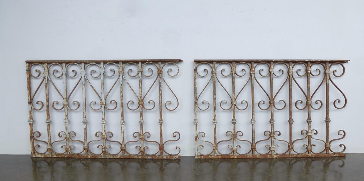 Antique balcony, Balustrade  - Wrought iron - Louis XV - XIXthC.